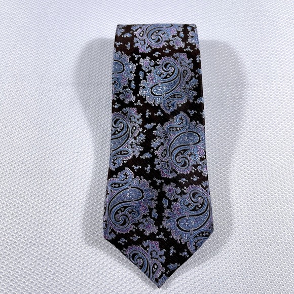 Barbara Blank Other - Barbara Blank New York Mens Silk Paisley Tie Brown Blue Handmade Necktie USA‎
